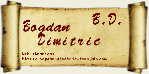 Bogdan Dimitrić vizit kartica
